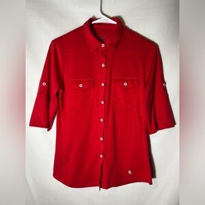 Stio Red Button-Down Shirt
